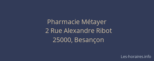 Pharmacie Métayer