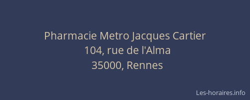 Pharmacie Metro Jacques Cartier