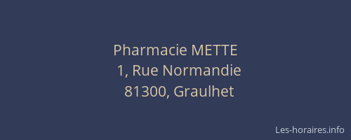 Pharmacie METTE