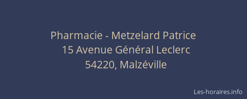 Pharmacie - Metzelard Patrice