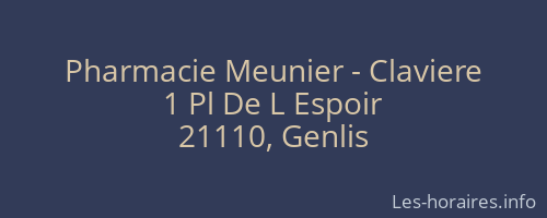 Pharmacie Meunier - Claviere