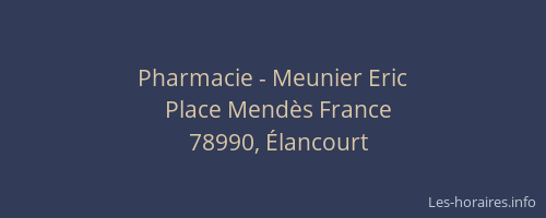 Pharmacie - Meunier Eric