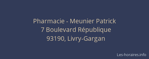 Pharmacie - Meunier Patrick