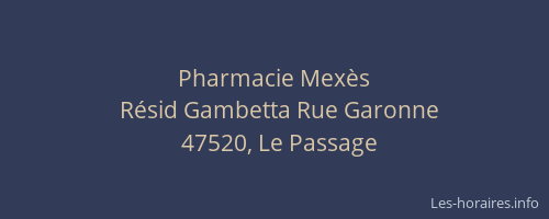 Pharmacie Mex&egrave;s