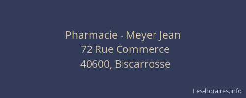 Pharmacie - Meyer Jean