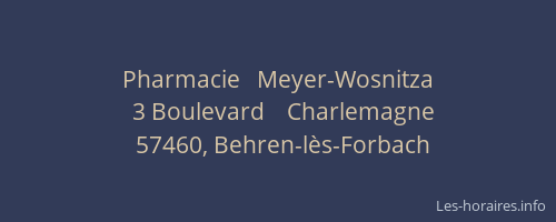 Pharmacie   Meyer-Wosnitza