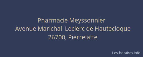 Pharmacie Meyssonnier
