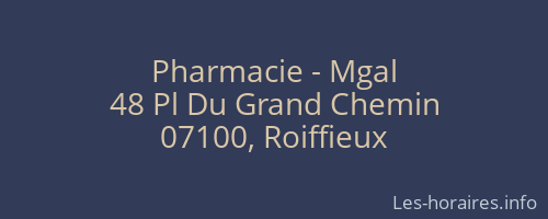 Pharmacie - Mgal