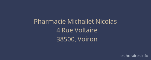 Pharmacie Michallet Nicolas