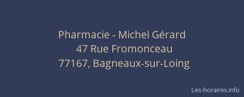 Pharmacie - Michel Gérard