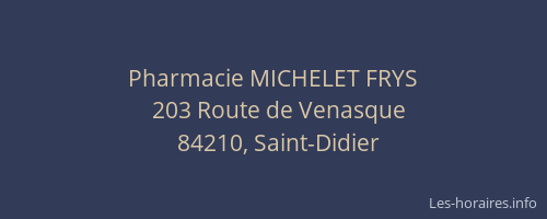 Pharmacie MICHELET FRYS