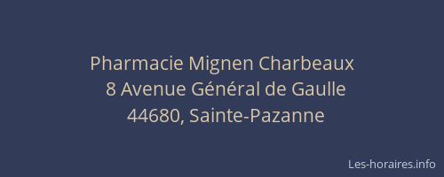 Pharmacie Mignen Charbeaux