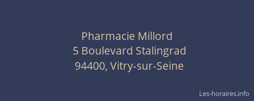 Pharmacie Millord