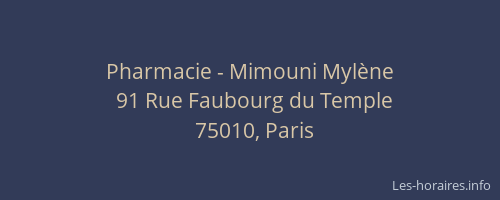 Pharmacie - Mimouni Mylène