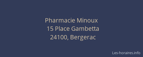 Pharmacie Minoux
