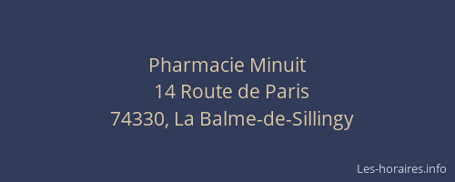 Pharmacie Minuit