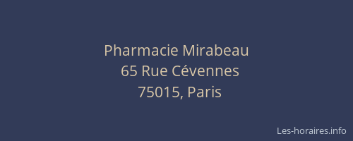 Pharmacie Mirabeau