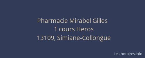 Pharmacie Mirabel Gilles