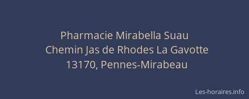 Pharmacie Mirabella Suau