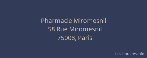 Pharmacie Miromesnil