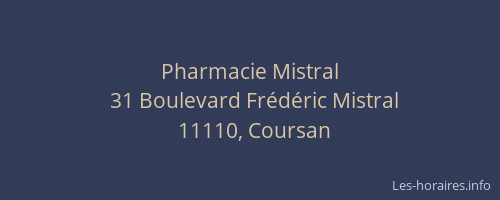 Pharmacie Mistral