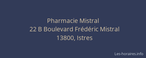 Pharmacie Mistral
