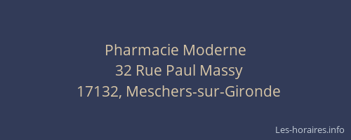 Pharmacie Moderne