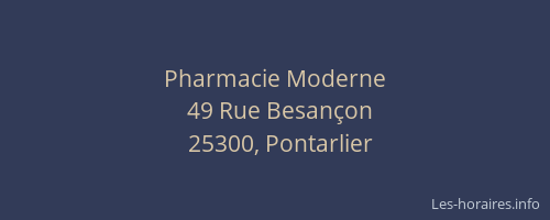 Pharmacie Moderne