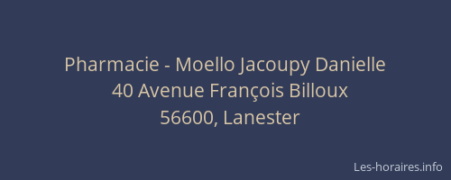 Pharmacie - Moello Jacoupy Danielle