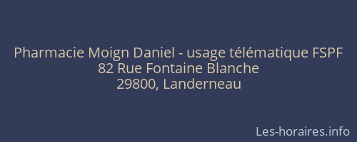 Pharmacie Moign Daniel - usage télématique FSPF