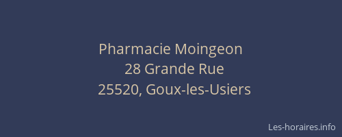 Pharmacie Moingeon