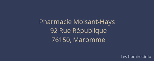 Pharmacie Moisant-Hays
