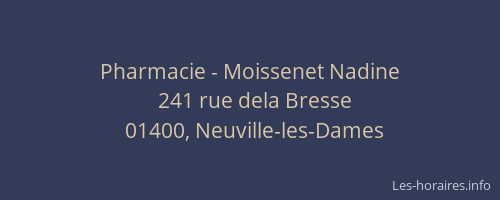 Pharmacie - Moissenet Nadine