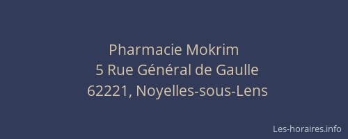 Pharmacie Mokrim