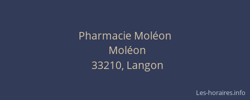 Pharmacie Mol&eacute;on