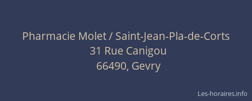 Pharmacie Molet / Saint-Jean-Pla-de-Corts