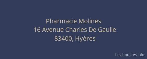 Pharmacie Molines