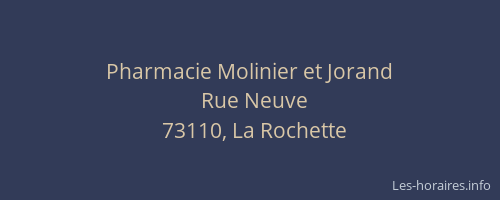 Pharmacie Molinier et Jorand