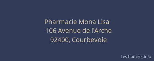 Pharmacie Mona Lisa