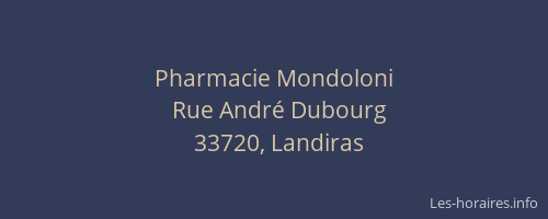 Pharmacie Mondoloni