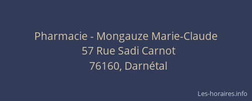 Pharmacie - Mongauze Marie-Claude
