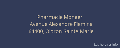 Pharmacie Monger