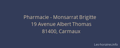 Pharmacie - Monsarrat Brigitte