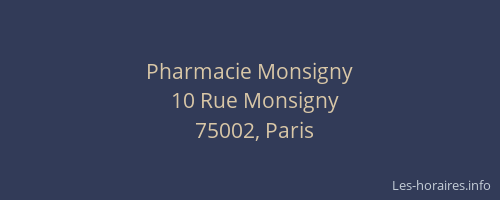 Pharmacie Monsigny