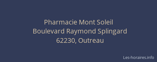 Pharmacie Mont Soleil