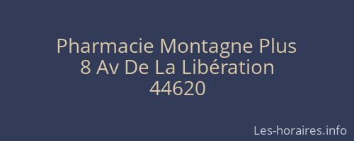 Pharmacie Montagne Plus