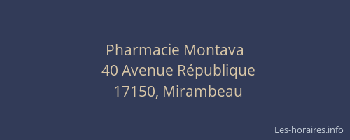 Pharmacie Montava