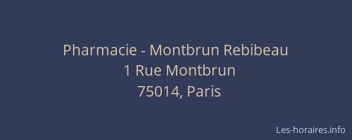 Pharmacie - Montbrun Rebibeau
