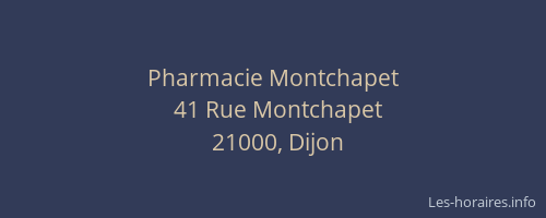 Pharmacie Montchapet