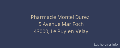 Pharmacie Montel Durez